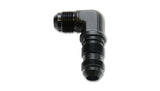 Vibrant -6AN Bulkhead Adapter 90 Degree Elbow Fitting - Anodized Black Only - 10610