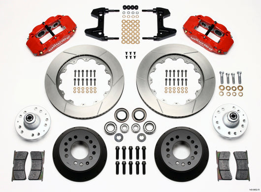 Wilwood Narrow Superlite 6R Front Hub Kit 14.00in Red 74-80 Pinto/Mustang II Disc Spindle only - 140-9802-R