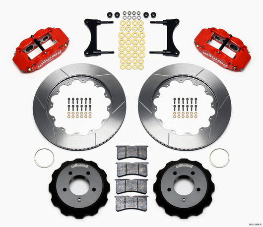 Wilwood Narrow Superlite 6R Front Hat Kit 14.00in Red 93-96 Mazda RX7 - 140-11964-R