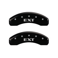 MGP 4 Caliper Covers Engraved Front Escalade Engraved Rear EXT Black finish silver ch - 35014SEXTBK