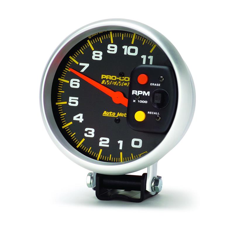 Autometer Pro-Comp 5in 0-11000 RPM Pedestal w/Peak Memory Tachometer - 6811