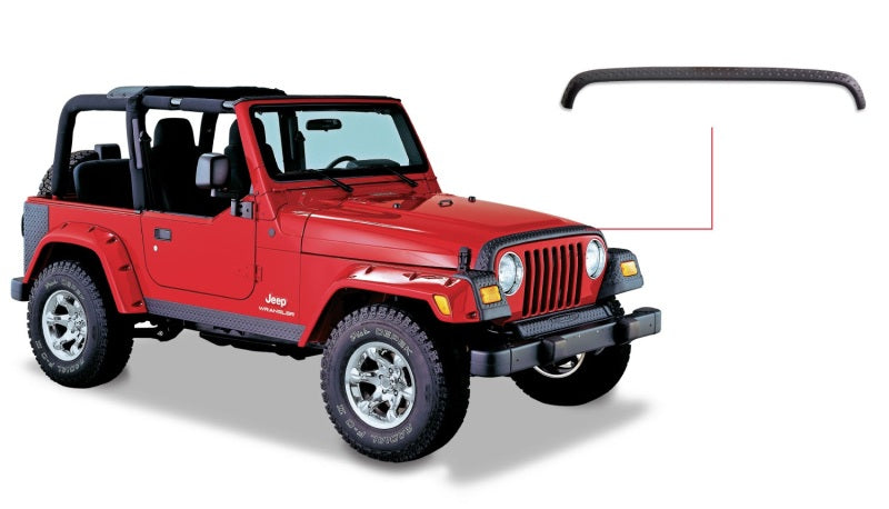 Bushwacker 98-06 Jeep TJ Trail Armor Hood Stone Guard - Black - 14006