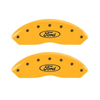 MGP 2 Caliper Covers Engraved Front Oval Logo/Ford Yellow Finish Blk Char 2011 Ford Focus - 10155FFRDYL