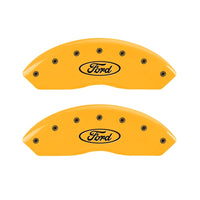 MGP 2 Caliper Covers Engraved Front Oval Logo/Ford Yellow Finish Blk Char 2011 Ford Focus - 10155FFRDYL