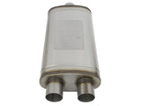 aFe MACHForce XP SS Muffler 3in Center Inlet / 3in Offset Outlet 22in L x 11in W x 6in H Body - 49M00015