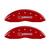 MGP 4 Caliper Covers Engraved Front & Rear GM Style/Hybrid Red finish silver ch - 34004SHYBRD