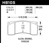 Hawk Alcon B Caliber HP+ Street Brake Pads - HB105N.620