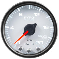 Autometer Spek-Pro Gauge Pyro. (Egt) 2 1/16in 2000f Stepper Motor W/Peak & Warn Wht/Blk - P31012