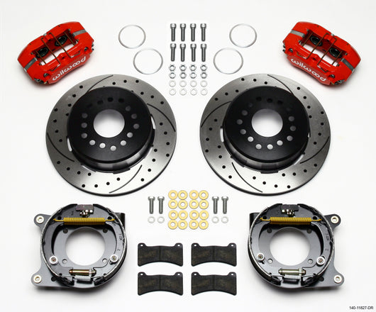 Wilwood Dynapro Low-Profile 11.00in P-Brake Kit Drill-Red Impala 59-64 / Corvette 57-62 - 140-11827-DR
