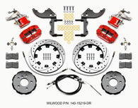 Wilwood Dynapro Radial4 / MC4 Rear Kit 12.19 Drilled Red 2014-2015 Mini Cooper w/Lines & Cables - 140-15219-DR