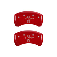 MGP Rear set 2 Caliper Covers Engraved Rear 2015/Bar & Pony Red finish silver ch - 10203RMB2RD
