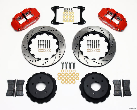 Wilwood Narrow Superlite 4R Rear Kit 14.00in Drill Red 65-82 Corvette C2/C3 - 140-10472-DR