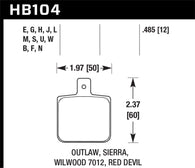 Hawk Sierra/Outlaw/Wilwood HP+ Street Brake Pads - HB104N.485