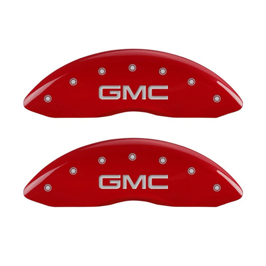 MGP 2 Caliper Covers Engraved Front GMC Red Finish Silver Characters 2008 GMC Canyon - 34213FGMCRD