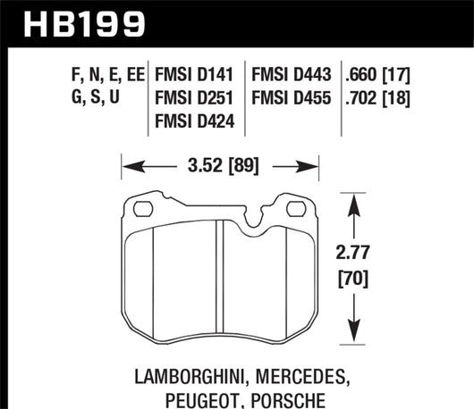 Hawk 77-84 &86-88 Porsche 924 / 78-81 928 / 83-89 944 Blue 9012 Front Race Brake Pads - HB199E.702