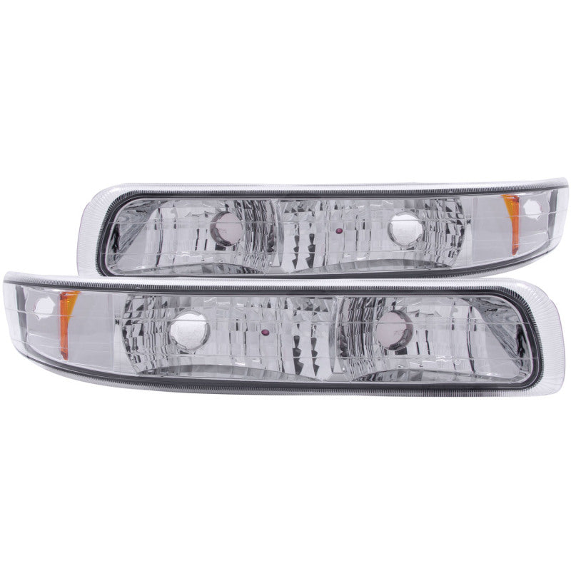 ANZO 1999-2002 Chevrolet Silverado 1500 Euro Parking Lights Chrome w/ Amber Reflector - 511064