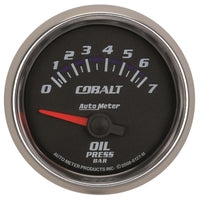 Autometer Cobalt 52mm 0-7 BAR Short Sweep Electric Oil Pressure Gauge - 6127-M