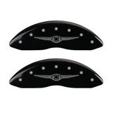 MGP 4 Caliper Covers Engraved Front & Rear Style 1/Chrysler Wing Black finish silver ch - 32004SCW1BK