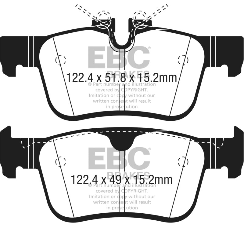 EBC 2017+ Volvo S90 2.0L Turbo Yellowstuff Rear Brake Pads - DP42306R