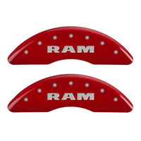 MGP 4 Caliper Covers Engraved Front RAM Engraved Rear RAMHEAD Red finish silver ch - 55002SRMHRD