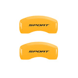 MGP 4 Caliper Covers Engraved Front & Rear No Bolts/Sport 2015 Yellow finish black ch - 10241SSP2YL