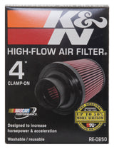 K&N Universal Air Filter (4in. Flange / 6in. Base OD / 4-5/8in. Top OD / 6in. Height) - RE-0850