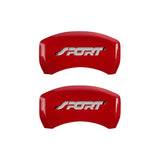 MGP 4 Caliper Covers Engraved Front & Rear No bolts/Sport Red finish silver ch - 10229SSP1RD