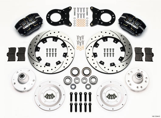Wilwood Dynapro Dust-Boot Front Kit 12.19in Drilled 1965-1969 Mustang Disc & Drum Spindle - 140-13344-D