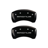 MGP 4 Caliper Covers Engraved Front & Rear Magnum Black finish silver ch - 12005SMGMBK