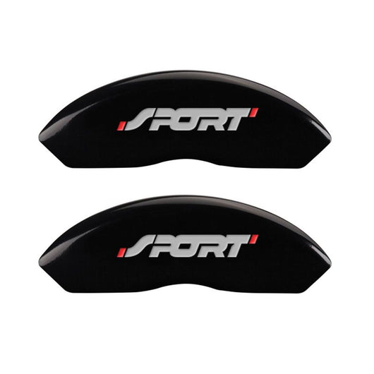 MGP 4 Caliper Covers Engraved Front & Rear No bolts/Sport Black finish silver ch - 10119SSP1BK