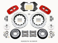 Wilwood AERO6 Front Hub Kit 15.00 Drilled-Red WWE ProSpindle - 140-15025-DR