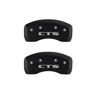 MGP 4 Caliper Covers Engraved Front Cursive/Cadillac Engraved Rear CTS Red finish silver ch - 35010SCTSRD