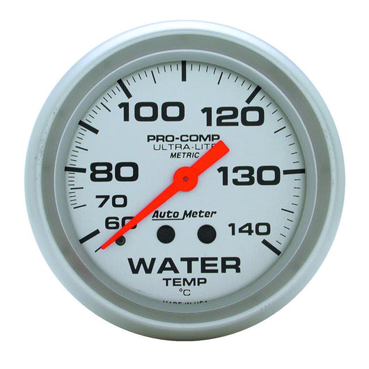 Autometer Ultra-Lite 66.7mm Mechanical 60-140 Degree C Water Temperature Gauge w/ 6' Tubing - 4431-M