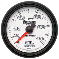 Autometer Phantom II 52.4mm Mechanical 0-100psi Oil Pressure Gauge - 7521