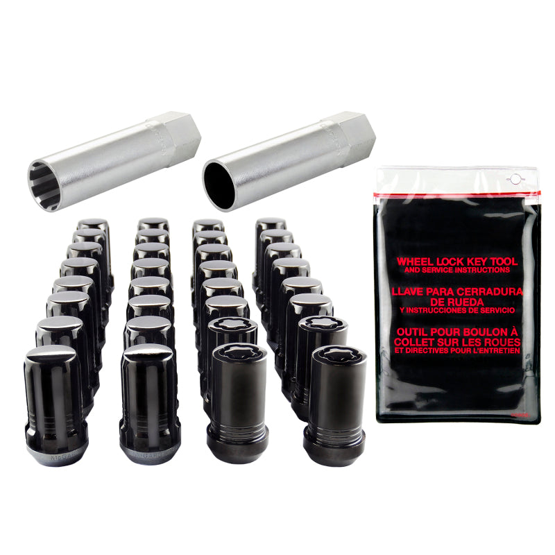 McGard SplineDrive Tuner 8 Lug Install Kit w/Locks & Tool (Cone) M14X1.5 / 22mm Hex - Blk - 65815BK