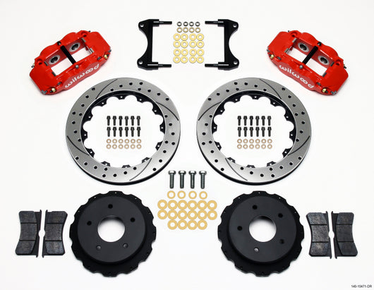 Wilwood Narrow Superlite 4R Rear Kit 12.88in Drilled Red 65-82 Corvette C2/C3 - 140-10471-DR