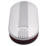 Edelbrock Air Cleaner Classic Series Oval Aluminum 17 5In X 9 35In X 4 45In Dual Carburetor - 41199