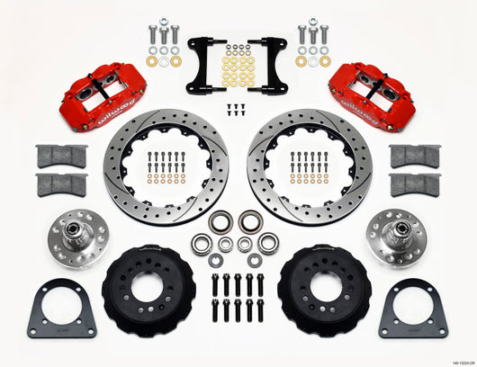 Wilwood Narrow Superlite 6R Front Hub Kit 12.88in Drill Red TCI-IFS 71-78 (Pinto Based) - 140-13224-DR