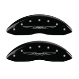 MGP 4 Caliper Covers Engraved Front & Rear Style 2/Chrysler Wing Black finish silver ch - 32016SCW2BK