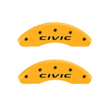 MGP 4 Caliper Covers Engraved Front 2016/CIVIC Engraved Rear 2016/CIVIC Yellow finish black ch - 20218SCVCYL