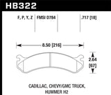 Hawk Chevy / GMC Truck / Hummer Super Duty Street Front Brake Pads - HB322P.717