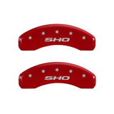 MGP 4 Caliper Covers Engraved Front & Rear SHO Red finish silver ch - 10128SSHORD