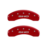 MGP 4 Caliper Covers Engraved Front & Rear SHO Red finish silver ch - 10128SSHORD