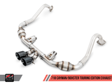 AWE Tuning Porsche 718 Boxster / Cayman Touring Edition Exhaust - Diamond Black Tips - 3015-33080