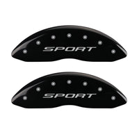 MGP 4 Caliper Covers Engraved front & Rear 2015/Sport Black finish silver ch - 10241SSPTBK