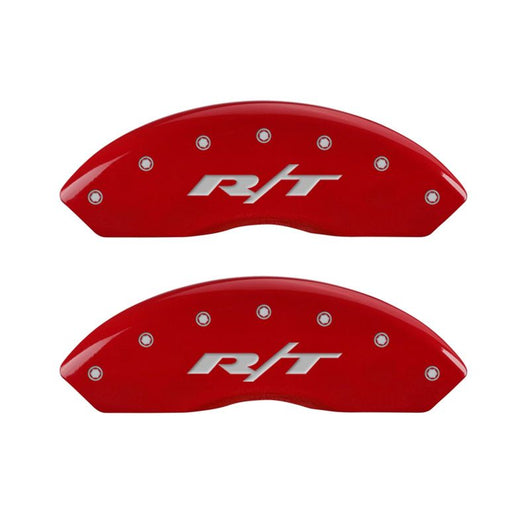 MGP 4 Caliper Covers Engraved Front & Rear RT Red finish silver ch - 12200SRT1RD