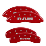 MGP 4 Caliper Covers Engraved Front & Rear RAM Red finish silver ch - 12043SRAMRD