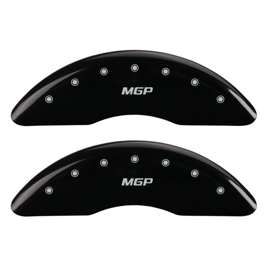 MGP 4 Caliper Covers Engraved Front & Rear MGP Black finish silver ch - 41003SMGPBK