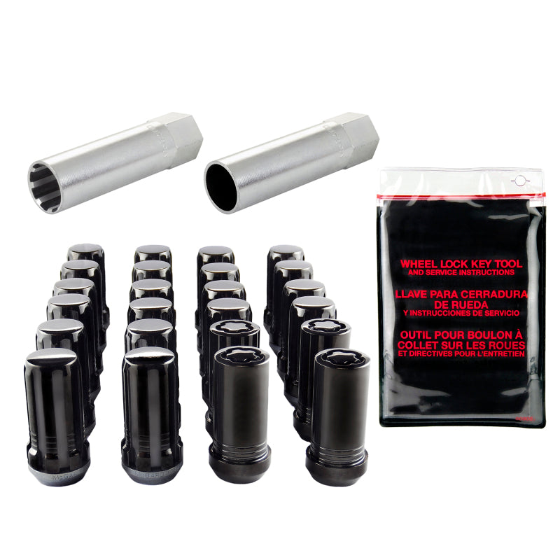 McGard SplineDrive Tuner 6 Lug Install Kit w/Locks & Tool (Cone) M14X1.5 / 1in. Hex - Blk - 65610BK
