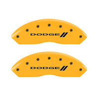 MGP 4 Caliper Covers Engraved F & R Stripes/Dodge Yellow Finish Black Char 2010 Dodge Nitro - 12059SDD3YL